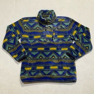 Southern Marsh Santiago Printed Fleece Pullover Youth Sz M Geometric Print